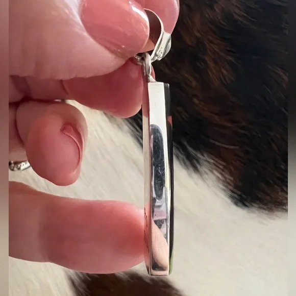 ❤️ Signed “RD” Native Zuni Inlaid Galaxy Sterling Kachina Cosmic Pendant 1.71”L - Picture 10 of 14